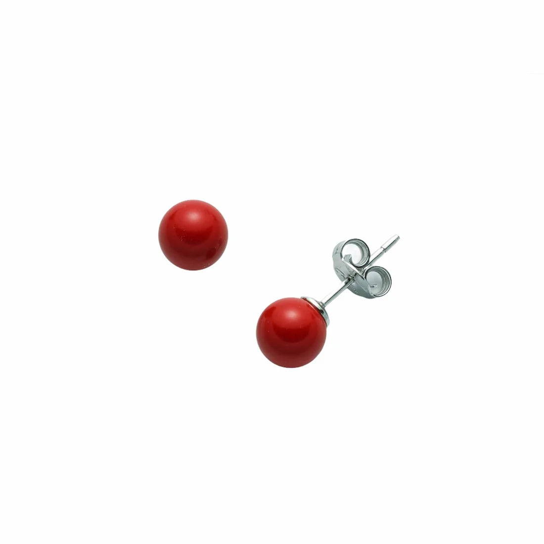 Miluna Orecchini a Lobo in Argento e Pasta di Corallo