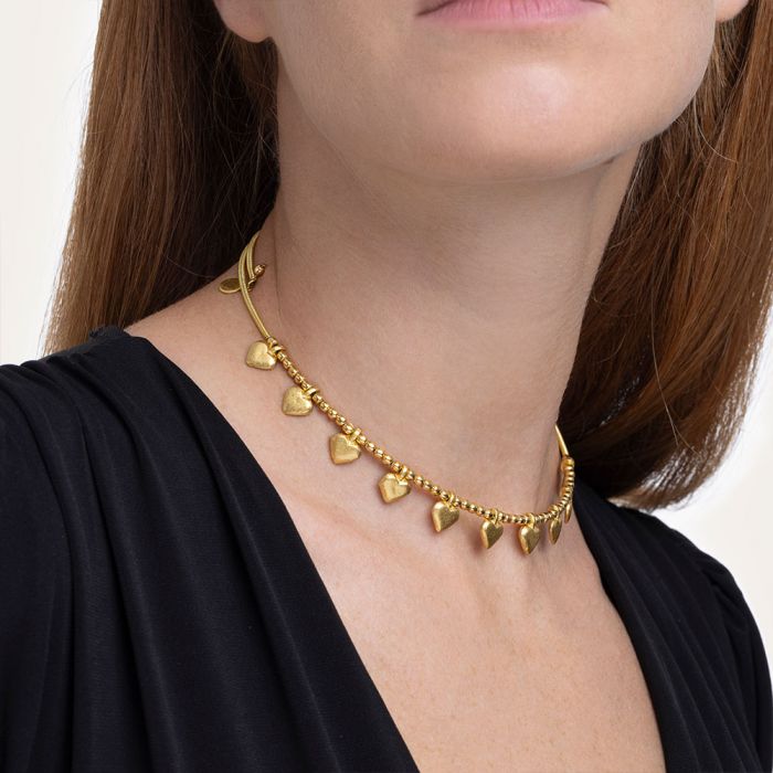 VESTOPAZZO Collana Girocollo Cuori