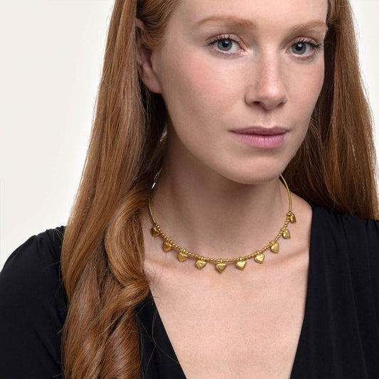 VESTOPAZZO Collana Girocollo Cuori