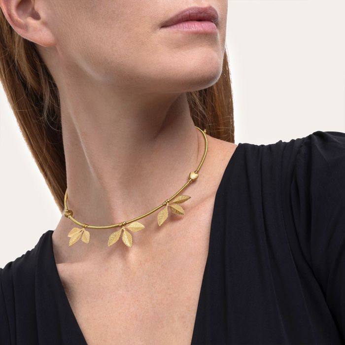 VESTOPAZZO Collana Girocollo Tris Foglie