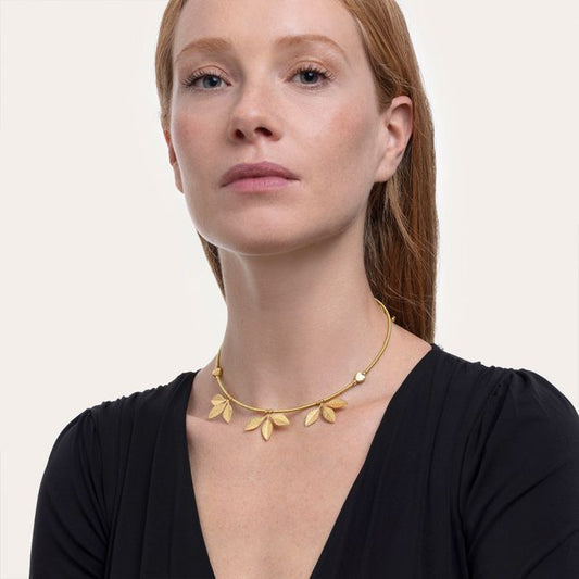 VESTOPAZZO Collana Girocollo Tris Foglie