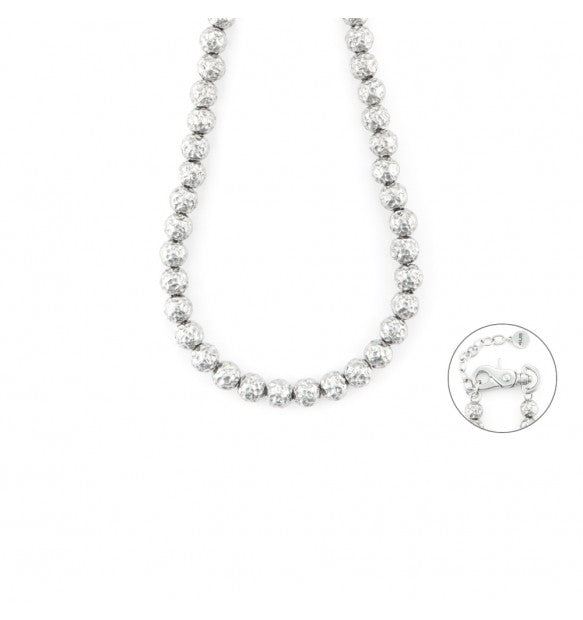 Cesare Paciotti 4US Collana Uomo Con Sfere In Acciaio Martellato