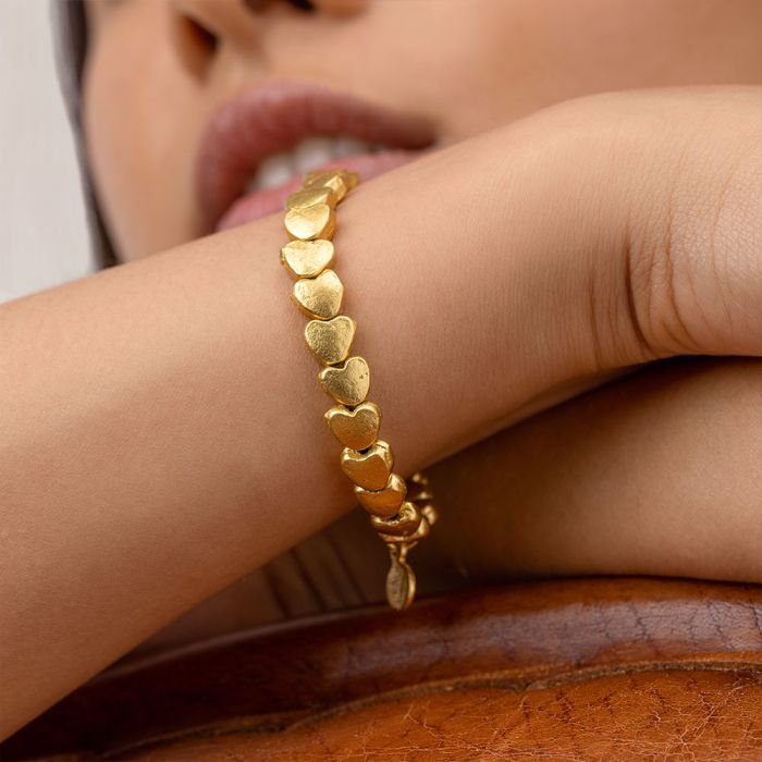 VESTOPAZZO Bracciale Elastico Cuori Lisci