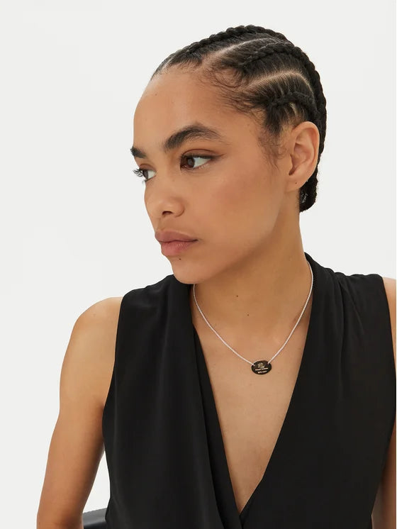 Ralph Lauren Collana Con Piastra Ovale Con Logo