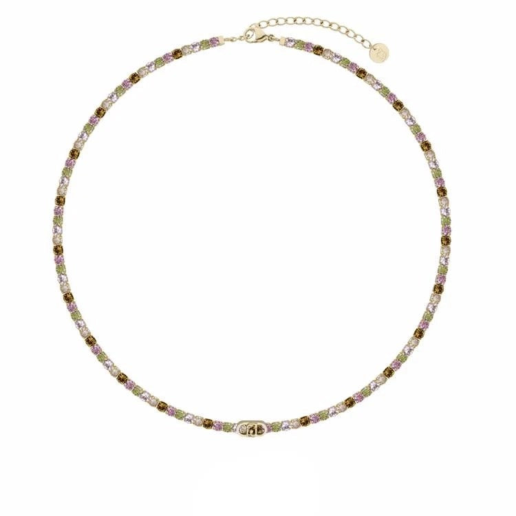 Liu Jo Collana Tennis Multicolor con Logo