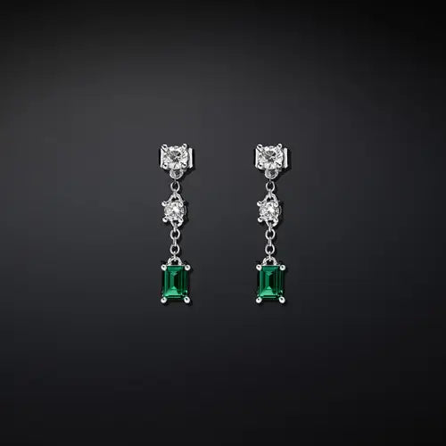 Chiara Ferragni Orecchini Pendenti Zircconi Verdi