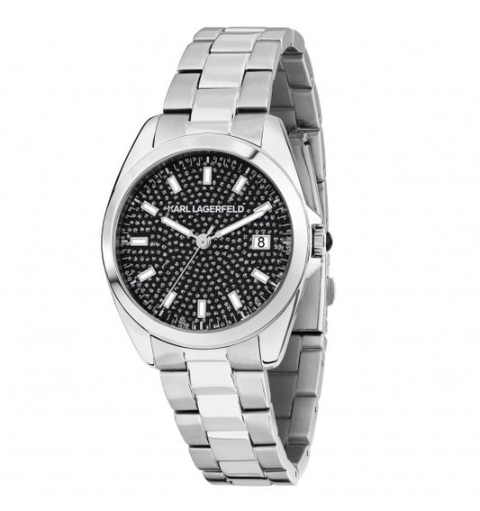Karl Lagerfeld Orologio Donna Con Sfondo Con Zirconi Neri