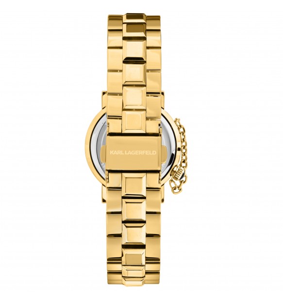 Karl Lagerfeld Orologio Donna Dorato Con Zirconi Bianchi E Catena