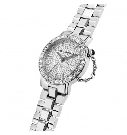 Karl Lagerfeld Orologio Donna Con Zirconi Bianchi E Catena