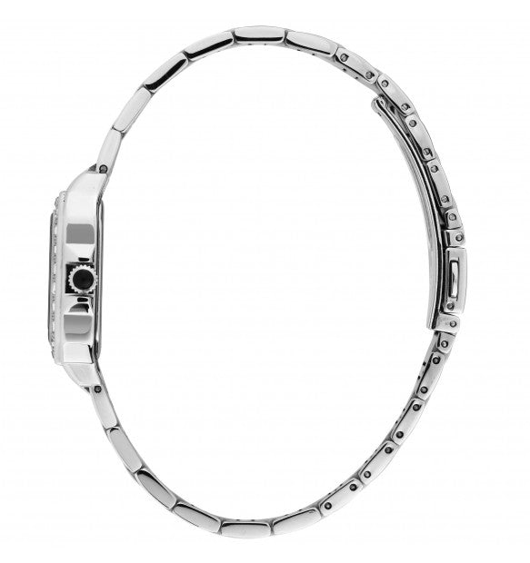 Karl Lagerfeld Orologio Squadrato Donna Con Zirconi Bianchi E Sfondo Nero