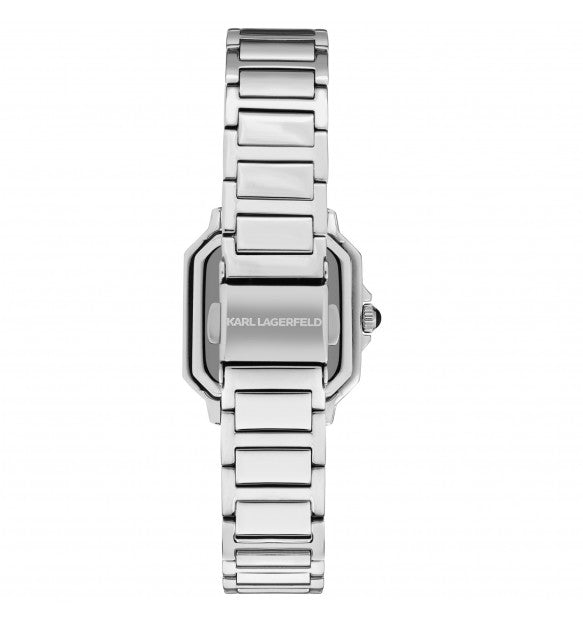 Karl Lagerfeld Orologio Squadrato Donna Con Zirconi Bianchi E Sfondo Nero