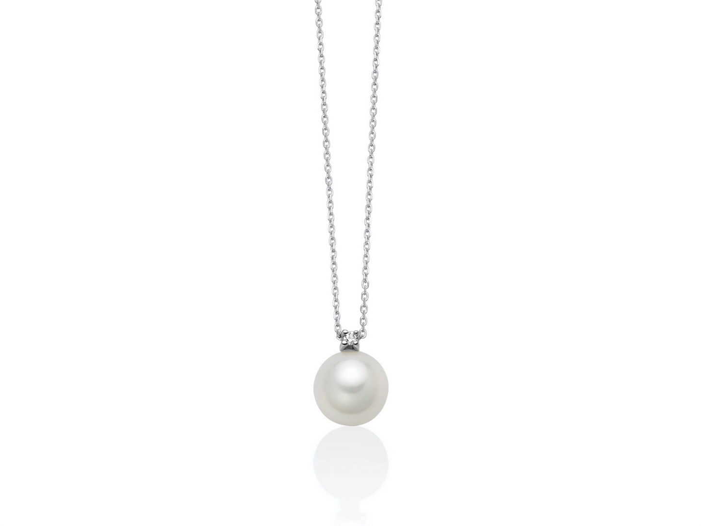 Miluna Collana con Perla 7-7,5 e Diamante in Oro 9kt