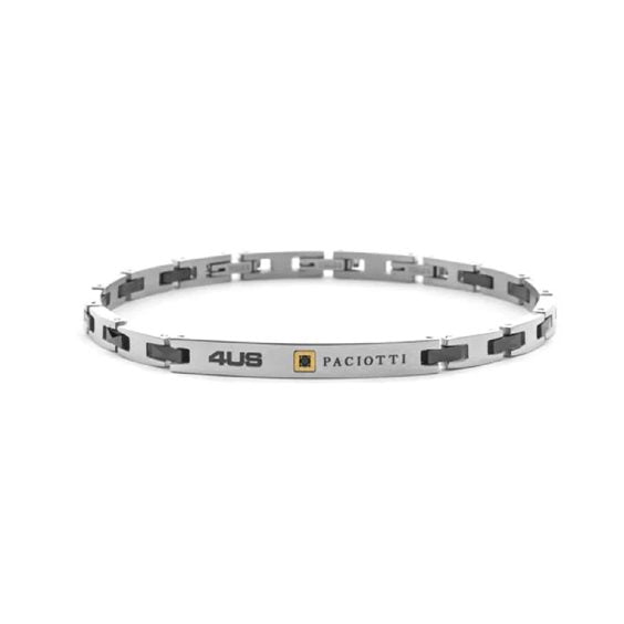 Cesare Paciotti Bracciale Uomo con Elementi di Ceramica Neri