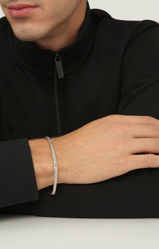 Bikkembergs Bracciale Uomo Embossed In Acciaio Con Logo Rosato