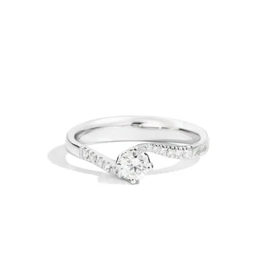 Recarlo Anello Solitario In Oro Bianco E Diamante Da 0.40 CT