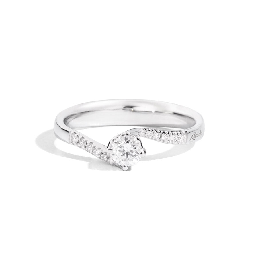 Recarlo Anello Solitario In Oro Bianco E Diamante Da 0.60 CT