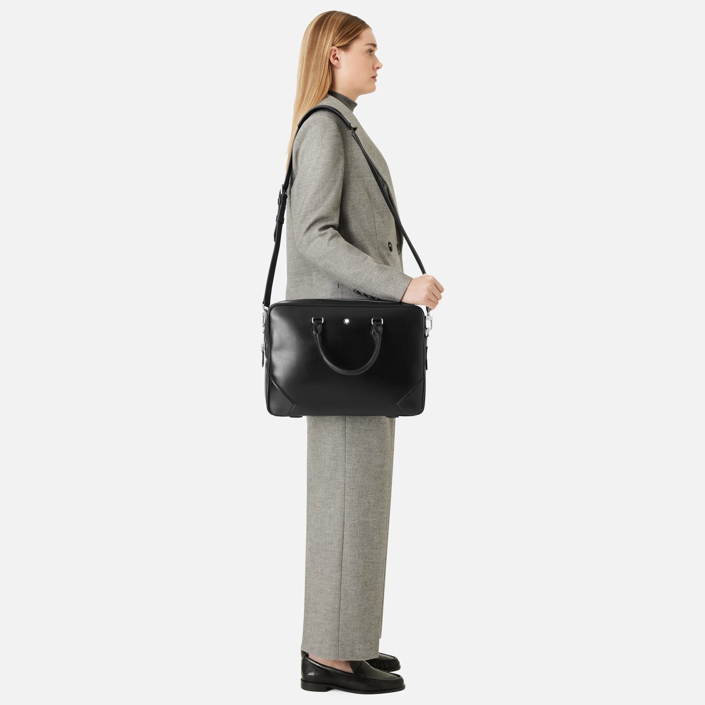 Montblanc Borsa Portadocumenti Meisterstuck In Pelle Nera 129664