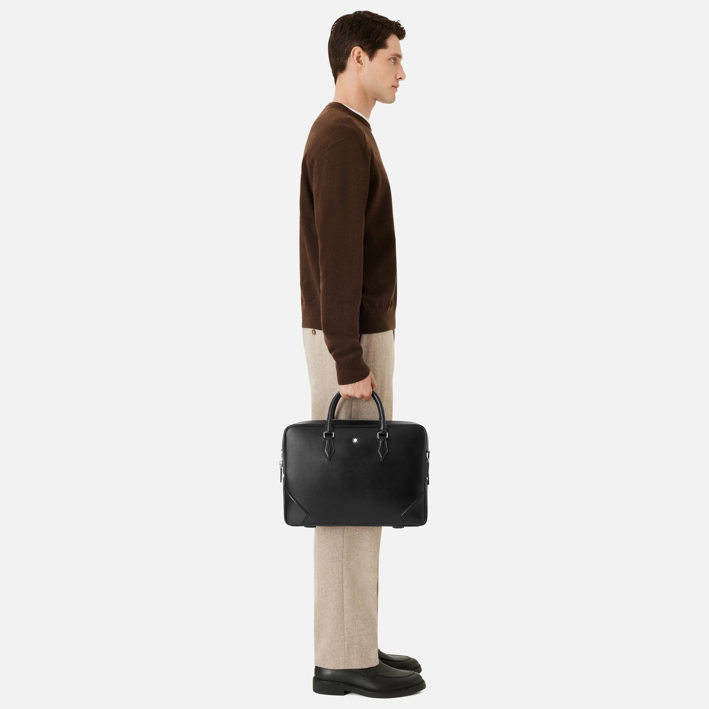 Montblanc Borsa Portadocumenti Meisterstuck In Pelle Nera 129664