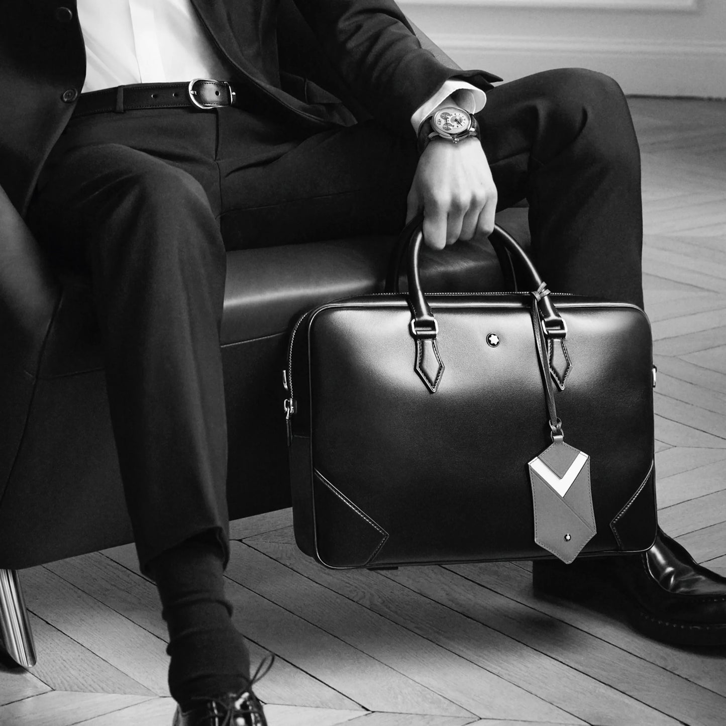 Montblanc Borsa Portadocumenti Meisterstuck In Pelle Nera 129664