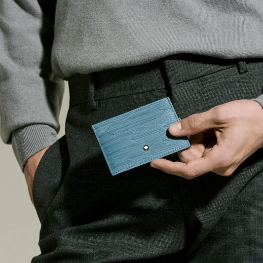 Montblanc Porta carte 5 scomparti 4810 Blu Fumè 199349