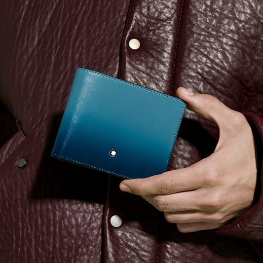 Montblanc Portafoglio 6 scomparti Meisterstück Sfumato Blu Fumè 199266