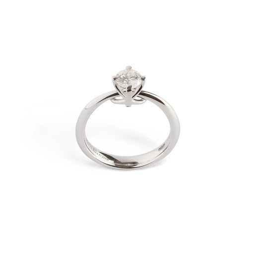 Alfieri & St John Anello Solitario In Oro Bianco E Diamante