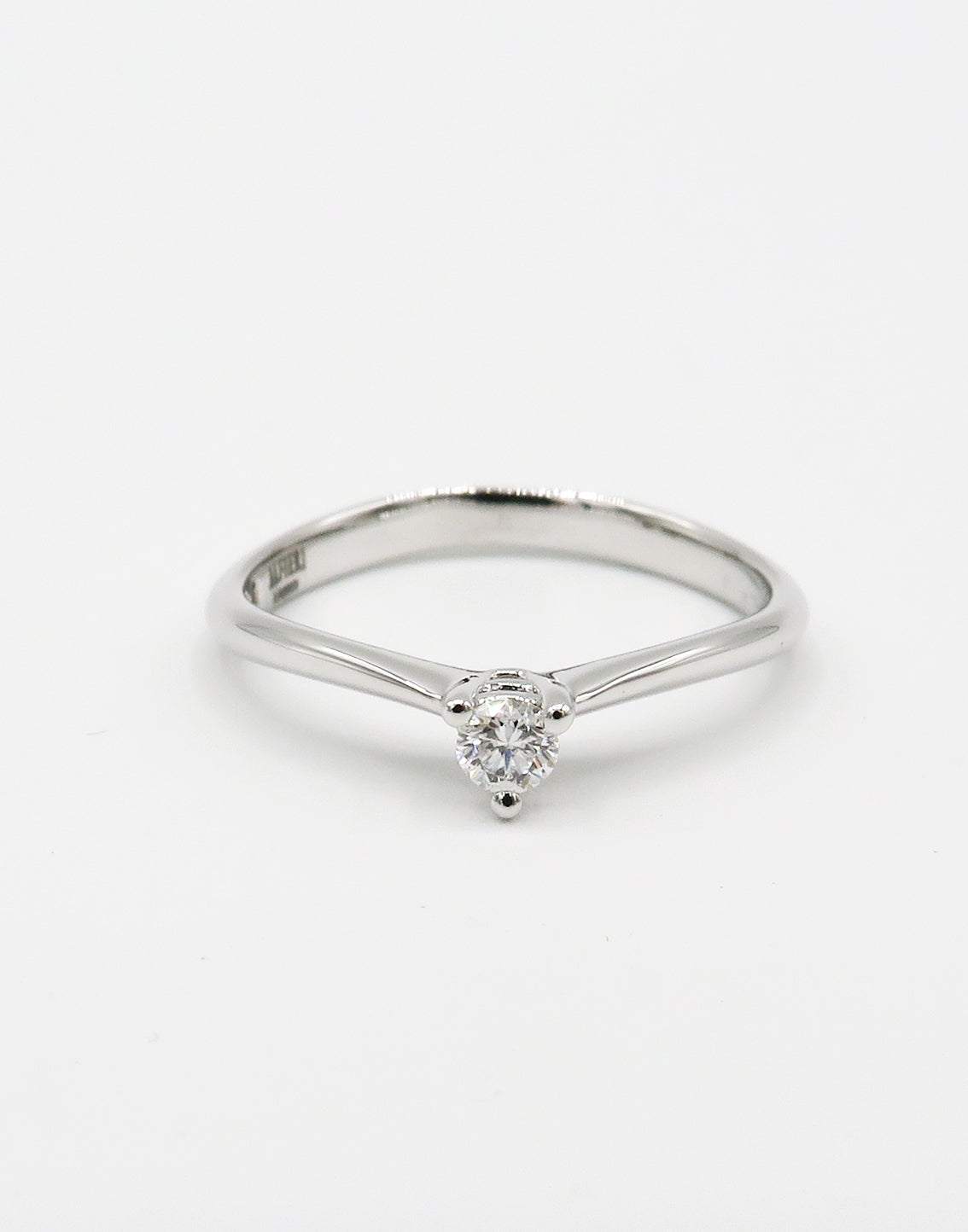 Alfieri & St John Anello Solitario In Oro Bianco E Diamante