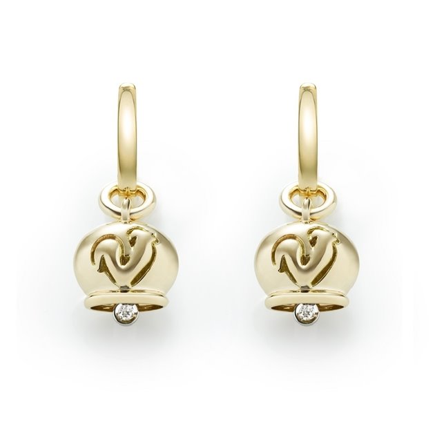 Chantecler Campanelle Orecchini Micro In Oro Giallo E Diamanti