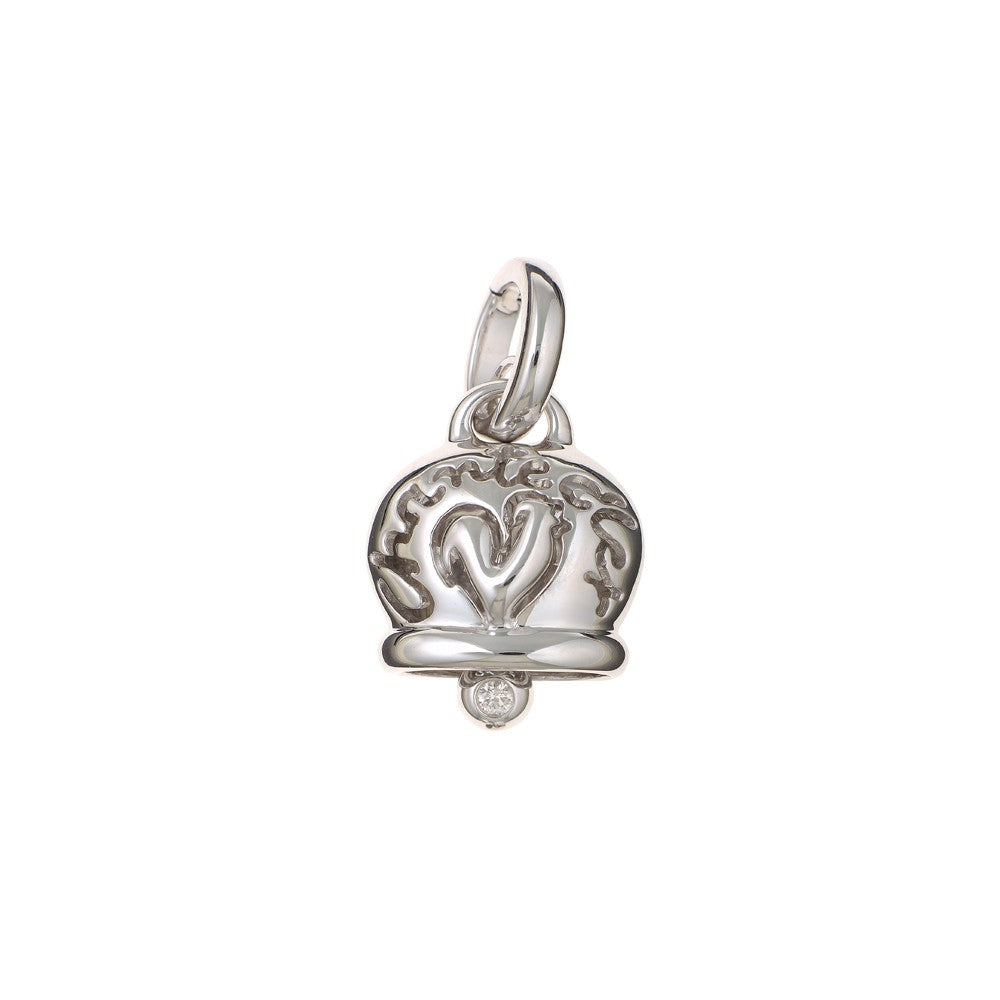 Chantecler Campanelle Ciondolo Medio In Oro Bianco E Un Diamante Nel Batacchio
