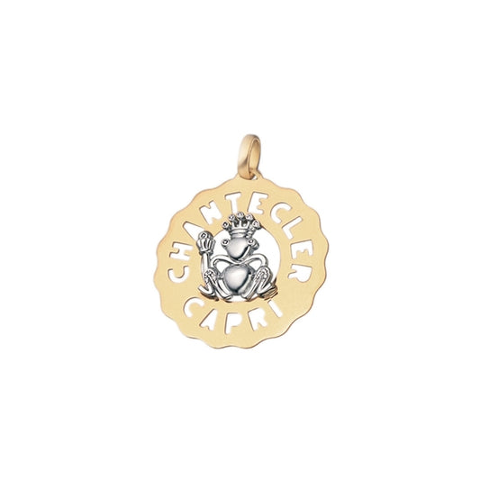 Chantecler Logo Ciondolo Medio Principe Ranocchio In Oro E Diamanti