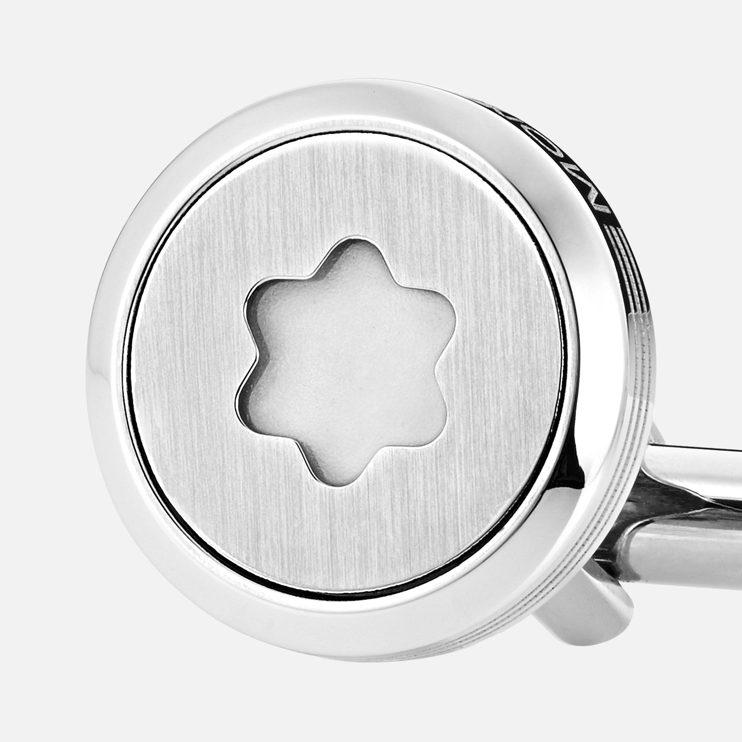 Gemelli StarWalker rotondi in acciaio pregiato con emblema Montblanc luminoso 123799