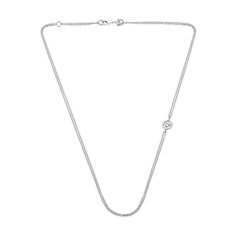 Chantecler Accessori collana rolò doppia da 45 cm con intercalare galletto in oro bianco 18 kt - Codice collana: 29601