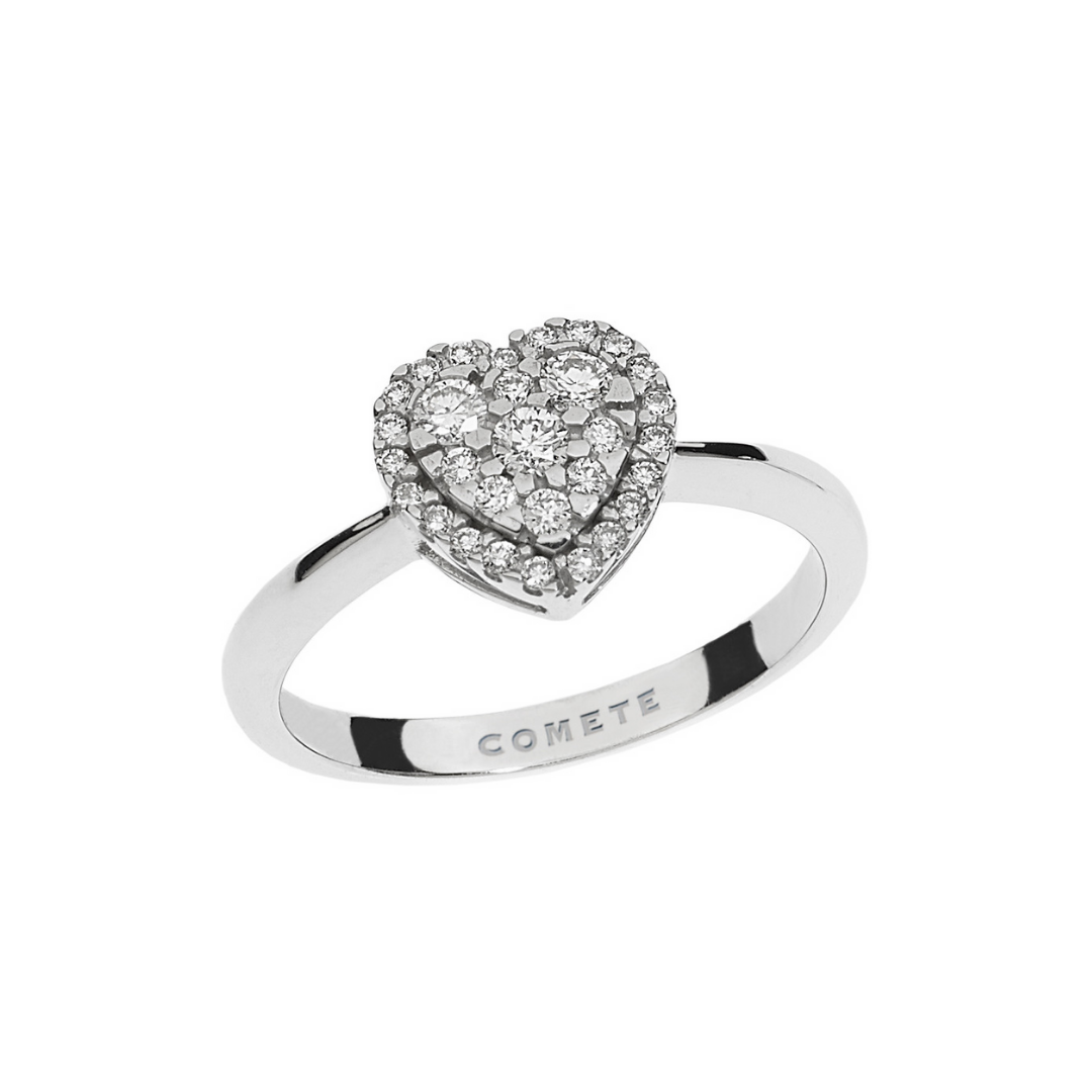 Comete Gioielli Anello Donna Fantasia In Oro Bianco E Diamanti