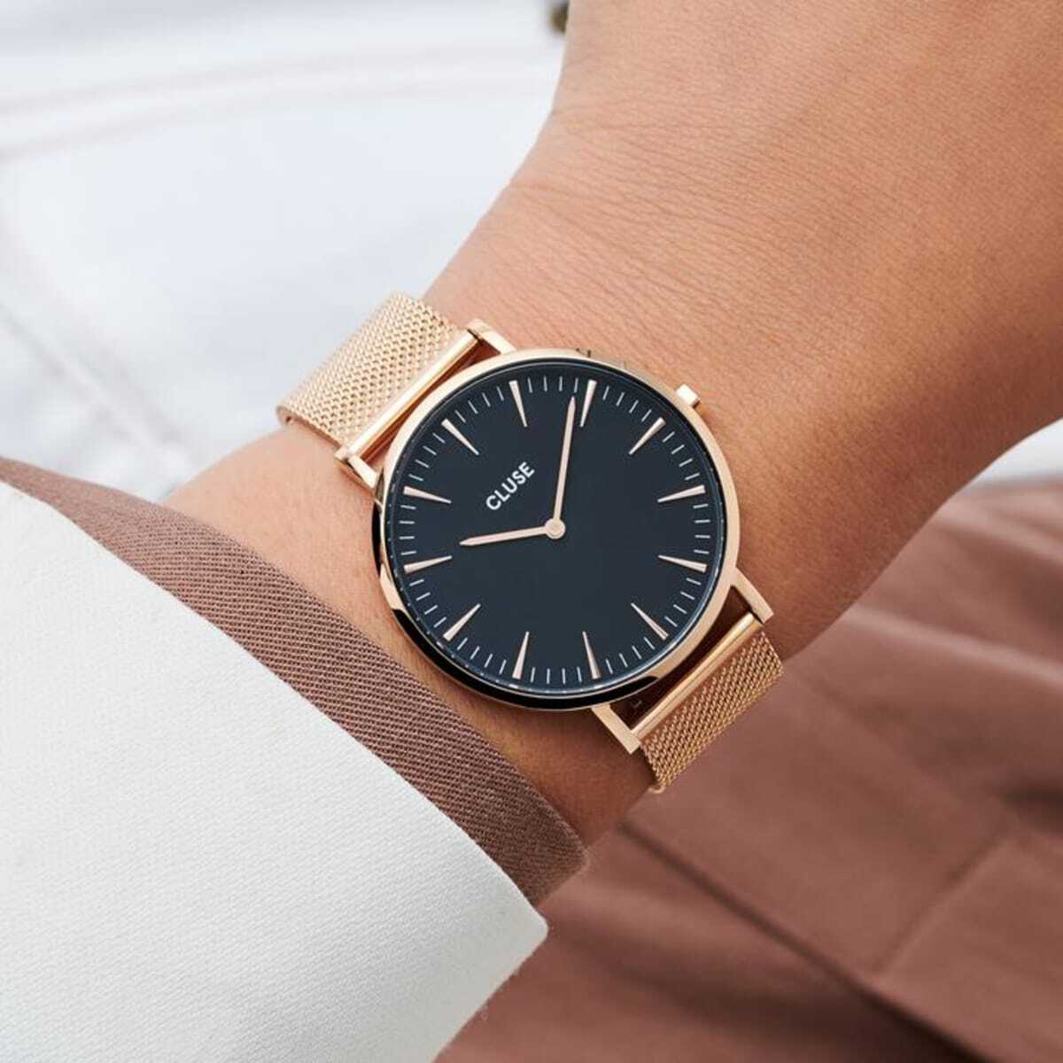 Cluse Orologio Donna La Bohème Mesh Rose Gold Black/Rose gold