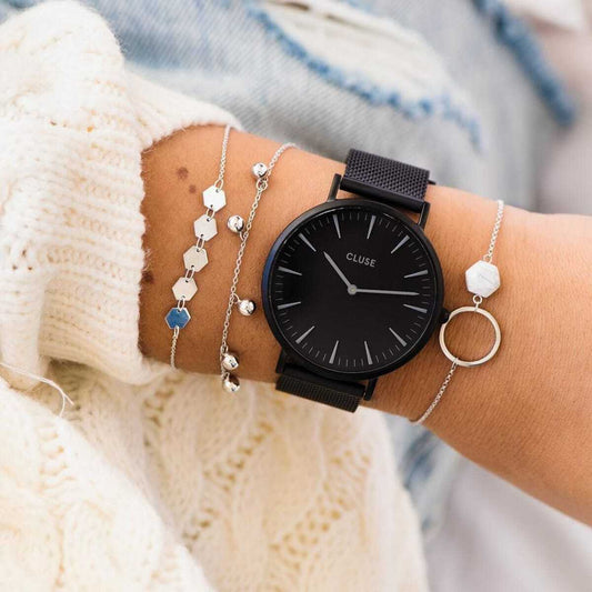 Cluse Orologio Donna La Bohème Mesh Black, Black/Black