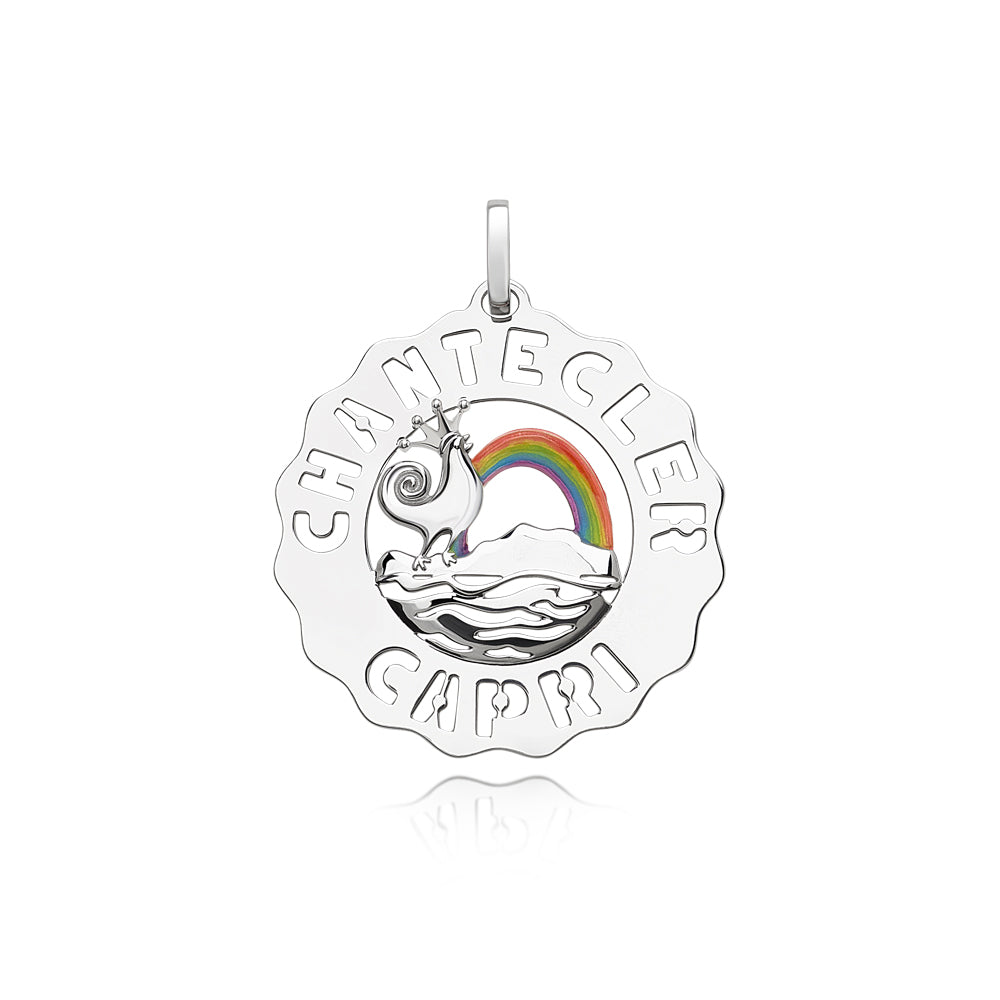 Chantecler Logo Ciondolo Grande Gallo E Arcobaleno