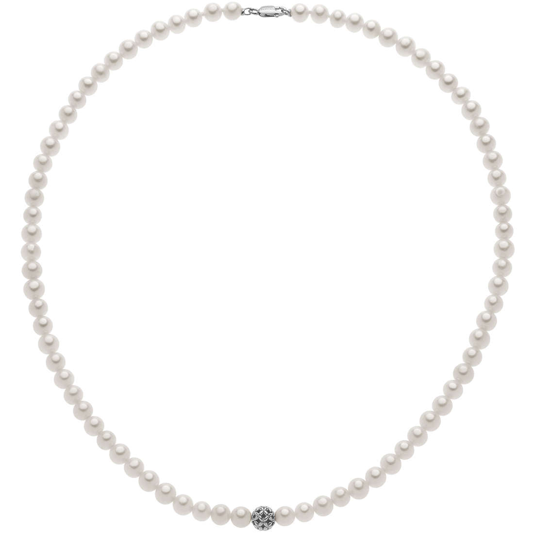 Comete Gioielli Collana Donna Girocollo Perle E Oro Bianco