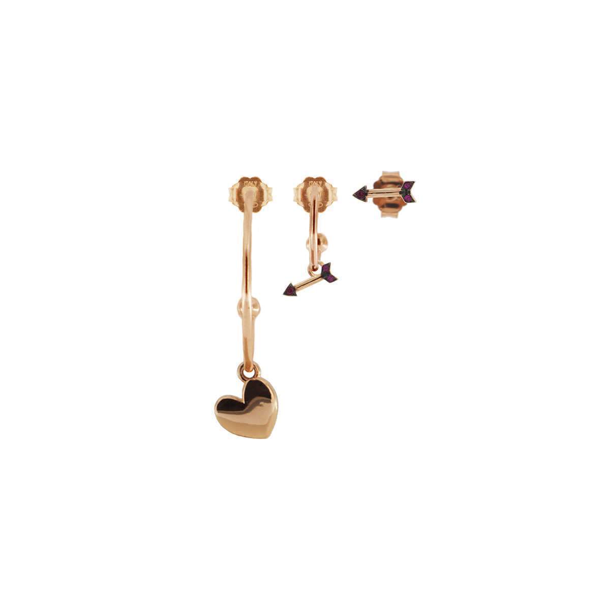 Rue Des Mille Orecchini Set 3 Pezzi Cuore/Freccia/Freccia
