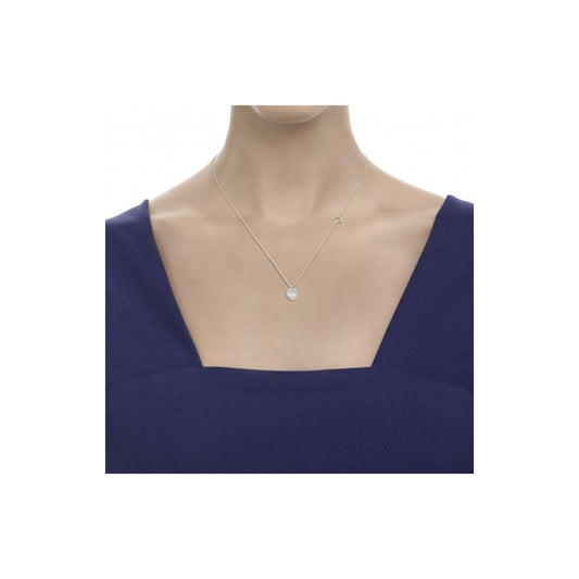 Collana pendente da donna a forma di cuore in oro bianco 18 kt e diamanti da 0.23 ct colore F VS della collezione Recarlo Gioielli - Codice prodotto: P67SC002/023-45