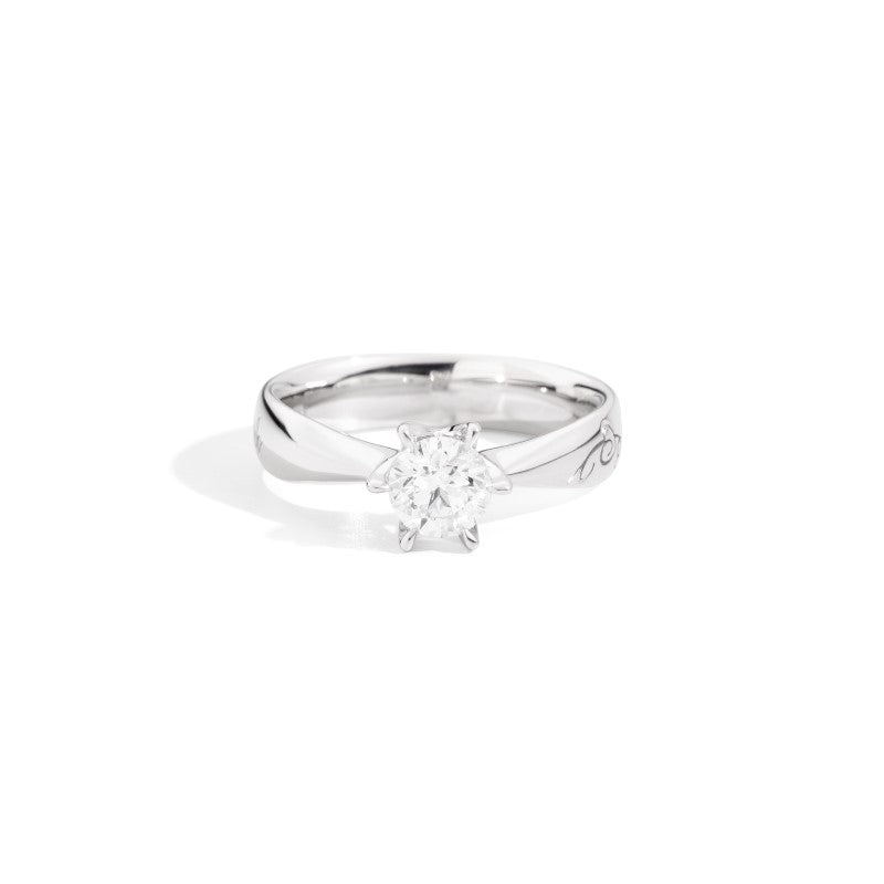 Recarlo Anello Solitario In Oro Bianco E Diamante Da 0.30 CT