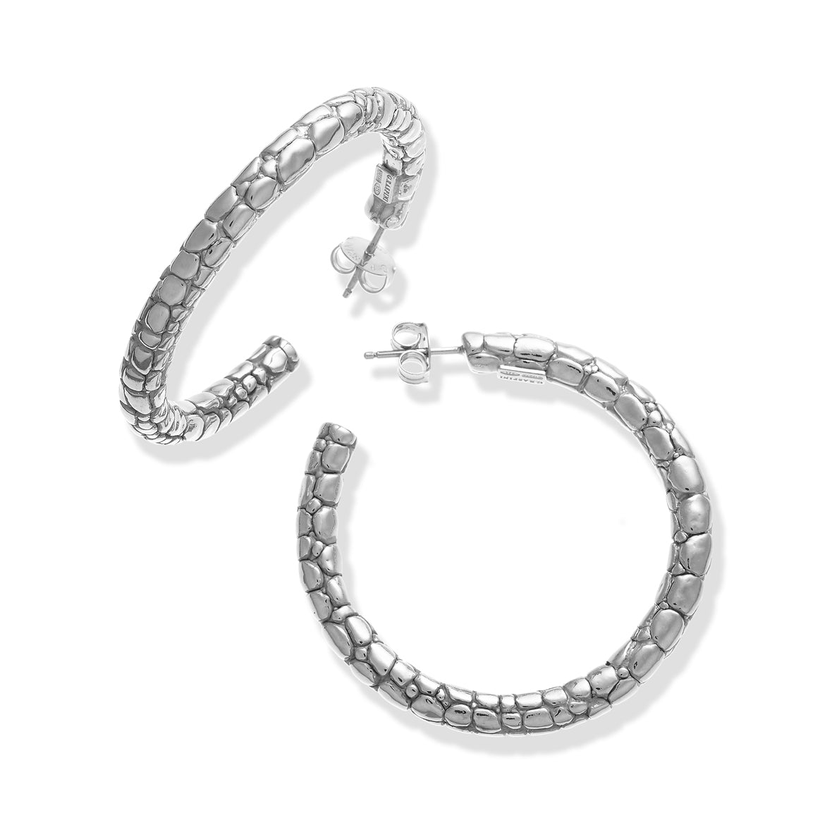 Giovanni Raspini Orecchini Cerchio Crocodile Grandi