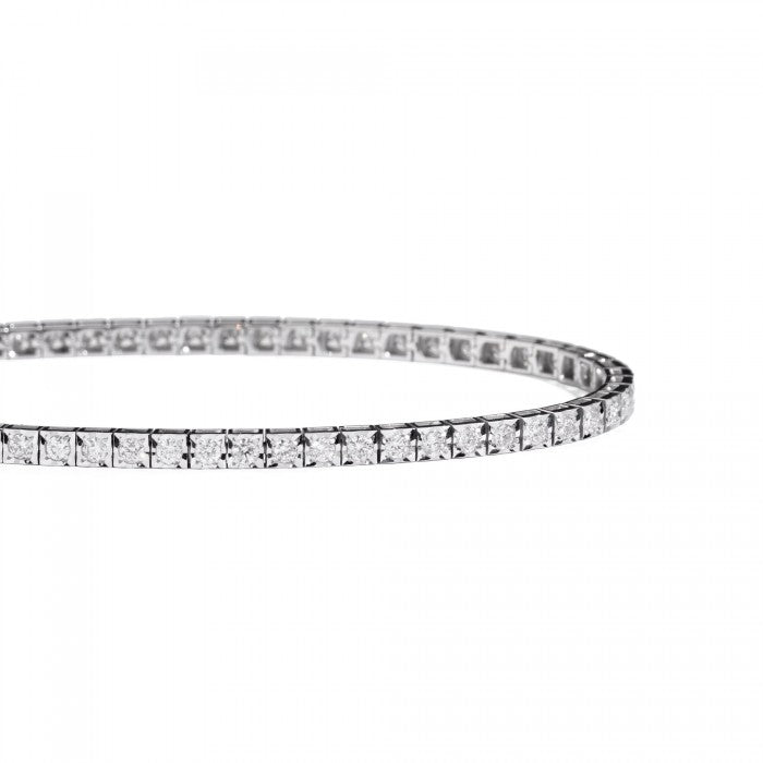 Bracciale tennis in oro bianco 18 kt e diamanti taglio brillante da 0.63 ct colore G SI da 6,28 grammi della collezione Recarlo Gioielli - Misura bracciale: 20 cm - Codice prodotto: T39SE883/D-20