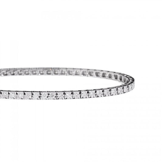Bracciale tennis in oro bianco 18 kt e diamanti taglio brillante da 0.63 ct colore G SI da 6,28 grammi della collezione Recarlo Gioielli - Misura bracciale: 20 cm - Codice prodotto: T39SE883/D-20