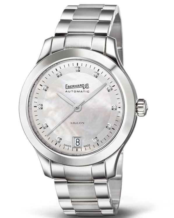 Eberhard Aiglon Dame Automatico 35mm Madreperla con Diamanti 41035