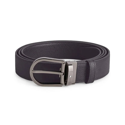 Montblanc Cintura Reversibile in Pelle Blu Notte/Nera 199082