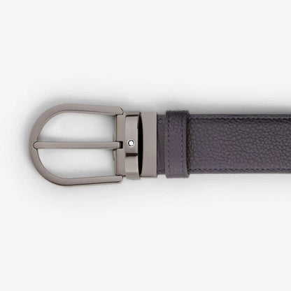 Montblanc Cintura Reversibile in Pelle Blu Notte/Nera 199082