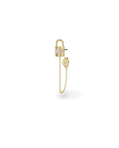 Amabile Orecchino Singolo Bond Heartlock - Placcato Oro