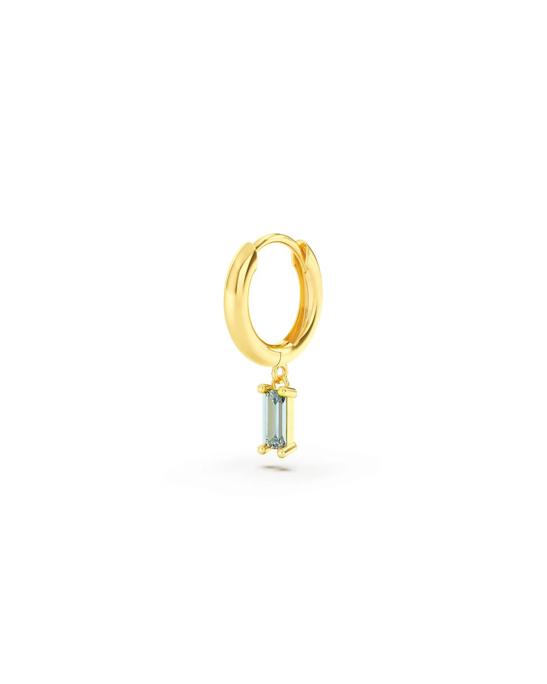 Amabile Orecchino Singolo Hoop Baguette Placcato Oro / Ghiaccio