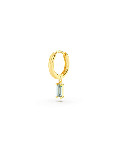 Amabile Orecchino Singolo Hoop Baguette Placcato Oro / Ghiaccio