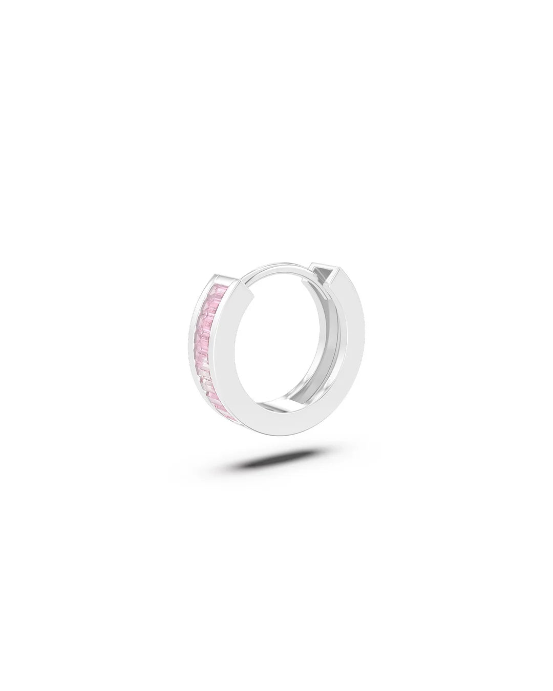 Amabile Orecchino Singolo Hoop Zirconia Argento / Rosa